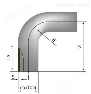 PVDF90度弯头 PN10 对焊+IR+HDF熔接